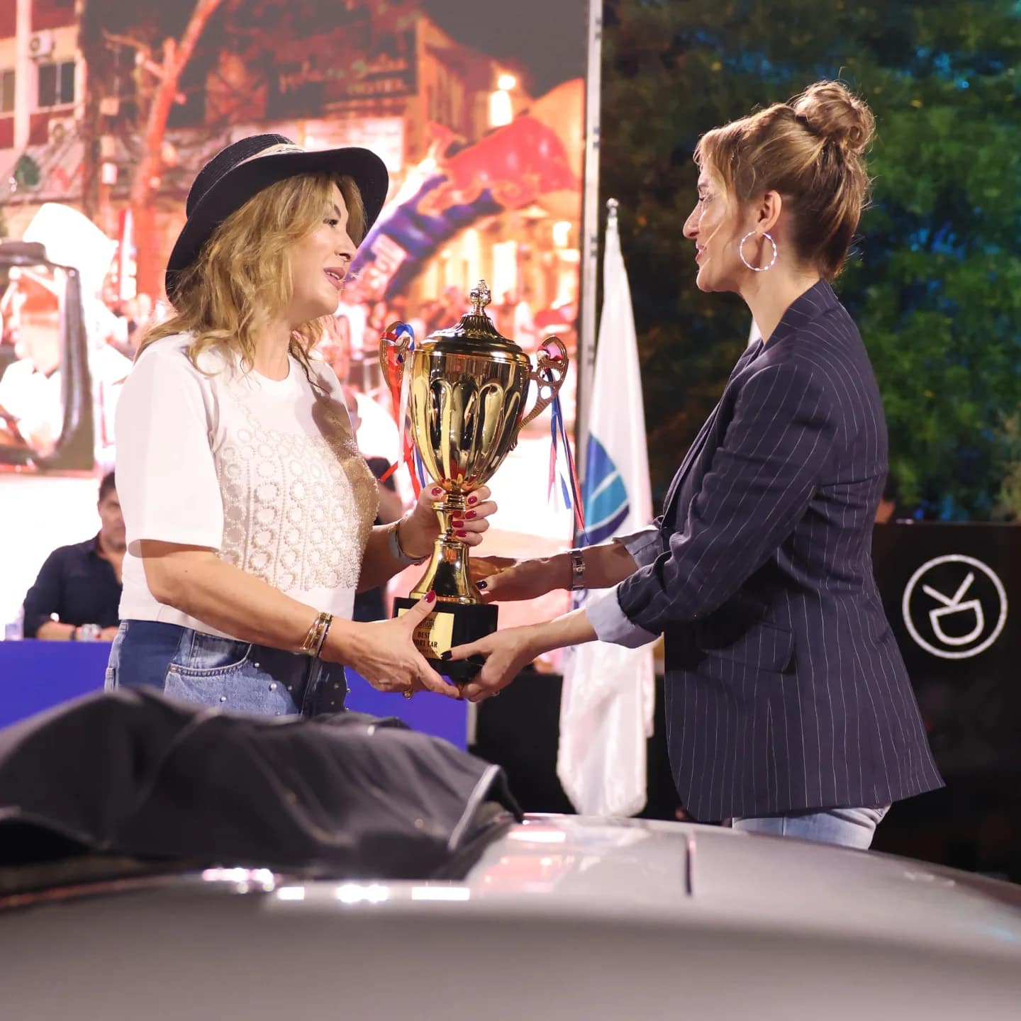 The trophy handed over on stage